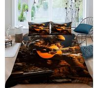 TiTCiveR Guitare d'Astronautee Housse De Couette 3 Pièces 3D Motif Music SpaceHuman Ensemble De Literie Microfibre pour Adulte Et Enfant avec Taies d'oreiller King（220x240cm）