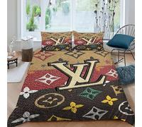 TiTCiveR Louis Housse De Couette 3 Pièces 3D Motif Fashion Luxury Goods Ensemble De Literie Microfibre pour Adulte Et Enfant avec Taies d'oreiller King（220x240cm）