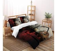 TiTCiveR Ombre Chinoise à l'encre Literie 3D Motif Imprimé Adolescent (3 Pcs) Microfibre Housse De Couette 2 Personnes avec Fermetures Parure De Double（200x200cm）