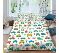 TiTCiveR Panneaux Voitures Housse De Couette 3 Pièces Parure De Lit Traffic RoadVehicles Couvre-Lit Microfibre pour Adulte Et Enfant avec Fermeture Éclair Et Taies d'oreiller King（220x240cm）