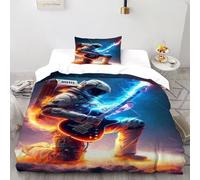 TiTCiveR Parure De Couette Astronautee électrique Housse De Couette Music Space Human en Microfibre, Parure De Lit Adulte Enfant, Ensemble De Literie avec 1 Taie d'oreiller Single（135x200cm）