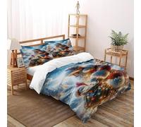 TiTCiveR Parure De Couette Santa Contrôleur Néon Housse De Couette Contrôleur Néon Theme en Microfibre, Parure De Lit Adulte Enfant, Ensemble De Literie avec 2 Taie d'oreiller Double（200x200cm）