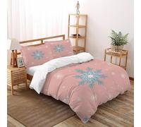 TiTCiveR Pink Background_1 Housse De Couette 3 Pièces Winter Sky Snowflake Imprimé De Couvre-Lit Microfibre pour Adulte Et Enfant avec 2 Taie d'oreiller King（220x240cm）