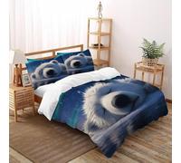 TiTCiveR Polar Ours Aurora Housse De Couette 3 Pièces Aesthetic PolarAnimal Linge De Lit Microfibre pour Adulte Et Enfant avec Fermeture Éclair Et Taies d'oreiller Double（200x200cm）