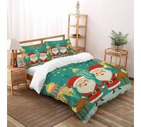 TiTCiveR Santa ReinCerf Housse De Couette 3 Pièces 3D Motif Christmas forêt Animals Ensemble De Literie Microfibre pour Adulte Et Enfant avec Taies d'oreiller Super King（260x220cm）