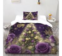 TiTCiveR Sapin de Noël Housse De Couette 2 Pièces Aesthetic PastoralCreatures Imprimé De Couvre-Lit Microfibre pour Adulte Et Enfant avec 1 Taie d'oreiller Single（135x200cm）
