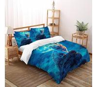 TiTCiveR Tigre Blanc Plein Housse De Couette 3 Pièces Animal Theme Wildlife Ensemble Literie Microfibre Adulte avec Fermeture Éclair 2 Taie d'oreiller Super King（260x220cm）