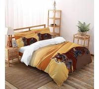 TiTCiveR Tigre désert Housse Impression Motif Imprimé en 3D pour Garçons (3 Pcs) Microfibre Housse De Couette 2 Personnes avec Fermetures Parure De King（220x240cm）