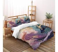 TiTCiveR Yin Yang de Dragon Housse De Couette 3 Pièces Yinyang MythicWaves Parure De Lit Microfibre pour Adulte Et Enfant avec Fermeture Éclair E Taies d'oreiller Super King（260x220cm）