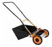 Tite à Gazon à poussée Manuelle avec Une Largeur de Coupe de 18,37/20,99 Pouces, équipée d'un collecteur d'herbe et de Lames en Acier réglables, adaptées aux Petits Jardins sans Outils électriques