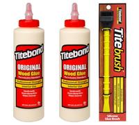 Titebond Lot de 2 tubes de colle à bois pour intérieur 473 ml + applicateur de colle Titebrush Noir