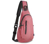 TITECOUGO Canvas Small Sling Bag Lightweight Crossbody Bag for Women Rucksack for Men Running Backpack Travel Chest Pack Shoulder Daypack for Gym Work Sports Hiking Outdoor Watermelon Red