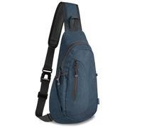 TITECOUGO Canvas Small Sling Bag Lightweight Crossbody Bag for Women Rucksack for Men Running Backpack Travel Chest Pack Shoulder Daypack for Hiking Outdoor Gym Work Sports Dark Blue