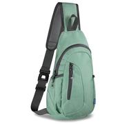 TITECOUGO Small Sling Canvas Bag Lightweight Crossbody Bag for Women Rucksack for Men Running Backpack Travel Chest Pack Shoulder Daypack for Gym Work Outdoor Hiking Sports Aqua Geen