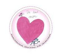 TITI PINSON-Magnet rond "De tout mon cœur" des Éditions Titi Pinson - 56 mm