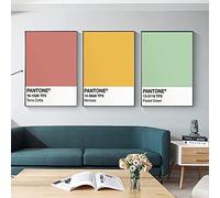 TITINGLUCK Oeuvre pour Murs Pantone Couleur Affiche Minimaliste Art Print Rose Jaune Vert Bleu Mur Photo pour Salon Home Decor 40x60cm(16x24in) x3 Sans Cadre