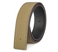 titiroa Ceinture de remplacement cuir de vache cuir véritable femmes/hommes ceinture double face Largeur 38MM Longue 110CM Olive Vert/Noir
