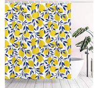 Tititex Rideau de douche en polyester imperméable avec motif citron jaune mignon 178 x 177,8 cm