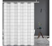 Tititex Rideau de douche minimaliste en maille blanche avec crochets - 180 x 180 cm