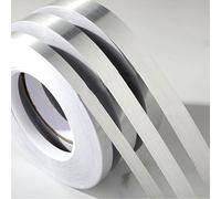 TITKBOW Moulure Murale Ruban Adhésif Décoratif (50M) Lambris PVC Mural Plafond,Carrelage Adhesif Sol Rouleau Decoratif Murale Autocollante Armoire,Cuisine,Toilette,Salle Bain(20mm,Argent)