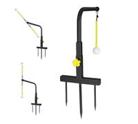Title 1 Golf Swing Trainer, réglable Height Equipment, Alignment Practice Aid with Stable Base, Training for Accessory Material, Outdoor Supply with Compact Design, Game Tool for Garden and Golfers