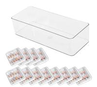 Title 1 Press On Nail Storage Box - False Nail Display Case, Manicure Tip Container with Clear Dustproof Lid, Sturdy Stackable Jewelry Compartment, Ideal for Dressing Tables and Beauty Salon Desktop