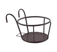 Title : Porte-fleurs Métal Balcon 21cm Gain de Place Résistant pour | Highlights : Fabriqué en fer pour robuste Design élégant Installez pour vite outil pour balustrades 21x18x21cm