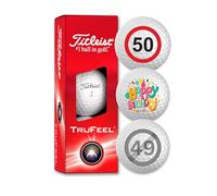 Titleist Trufeel Lot de 3 balles de golf d'anniversaire Motif Happy Birthday Cadeau pour golfeur Idée cadeau (50e Happy Birthday)