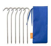 Tito Titane de berger Crochet Tente Piquets Diamètre 3,5 mm et longueur 165 mm environ 8.2 G. (6-pack), Titanium Color