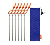 TiTo Titanium 6PCS Piquets de Tente en Titane 16.5cm Clou de Tente de Camping Ultralégers Portable Piquets de Tente au Sol Dur Piquets pour Serre Jardinage Piscine(Titane 6 * 165-6pcs)