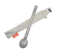 TiTo Titanium Cuillère et Fourchette à Long Manche Ultra Léger et Portable Titane Spork Cuillère Couverts Avec Sac pour Camping Randonnée Pique-Nique Ustensiles Cuisine ((Cuillère))