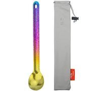 TiTo Titanium Cuillère et Fourchette à Long Manche Ultra Léger et Portable Titane Spork Cuillère Couverts avec Sac pour Camping Randonnée Pique-Nique Ustensiles Cuisine(Cuillère Colorée Lumineuse)