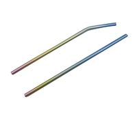TiTo Titanium Paille Titane Réutilisables avec Brosses de Nettoyage et Sac de Rangement Pailles Durables pour Smoothies Milkshake Cocktails Café Boissons Chaudes(Costume de Couleur 7 mm)