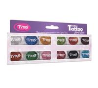 Titoo Glitter Tattoo Powder, Set De 12 Couleurs 00877