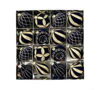Titre : Boules de Noël Flockées 8cm Lot de 16 Texture pour velours | Mise : Fabriquées en plastique pour longue durée Utilisable sapin pour cheminée rampe Ensemble coordonné