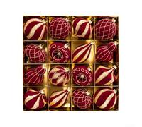 Titre : Boules de Noël Flockées 8cm Lot de 16 Texture pour velours | Mise : Fabriquées en plastique pour longue durée Utilisable sapin pour cheminée rampe Ensemble coordonné