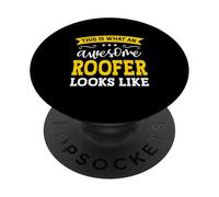 Titre du Poste de Couvreur Employé Funny Worker Profession Couvreur PopSockets PopGrip Adhésif