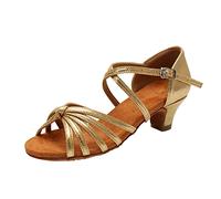 Titre du produit pour bottines pour femme : élégantes avec semelle souple, chaussures de danse latine antidérapantes Linish pour une marche confortable et des pas sûres, or, 42 EU