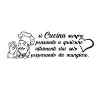 Titre : Gesar autocollant mural-adhésif mural Frase se cuisinera toujours en pensant à quelqu'un autrement, vous n'avez qu'en préparant à manger-noir.