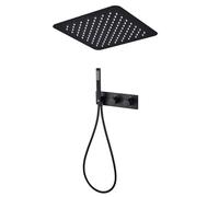 Titre optimisé de l'annonce : Système de douche de luxe à effet pluie 30,5 cm avec fixation au plafond et pommeau de douche mural complet avec valve en cuivre pour une expérience de bain ultime