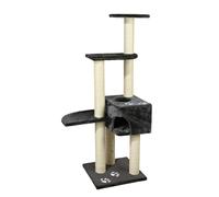 Titre : TRIXIE Arbre à chat Alicante - troncs en jute - surfaces en peluche - niche douillette - hauteur 142 cm - anthracite - 43867