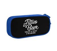 Titties and Beer That's Why I'm Here Trousse à Crayons Grande capacité Double Couche Bureau École Portable Trousse à Crayons