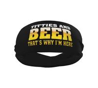 Titties Beer That's Why I'm Here Bandeaux de Sport Amusants pour Hommes et Femmes, élastiques antidérapants, Bandeaux pour Basket-Ball, Tennis, entraînement, Gym, Yoga, absorbants et Respirants (no