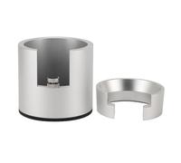 Titulaire de filtre à café avec entonnoir de dosage 58mm ronde en alliage d'aluminium cafetière portafilter support de fouet pour bar domestique (argent)