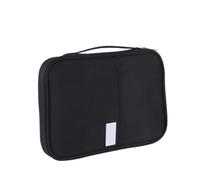 Titulaire de Passeport Noir Grand Format en Tissu, Portefeuille de Voyage