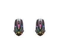 Tityvirnix Lot de 2 souris de jeu filaire avec capteur optique 7 couleurs pour ordinateur portable Motif étoile Env. 123 x 66 x 37 mm
