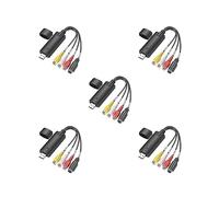 Tityvirnix Lot de 5 convertisseurs vidéo USB 2.0 audio AV TV VHS vers DVD analogiques vidéo au format numérique