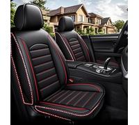 TIUEO Housse Protection Siege Voiture pour 5 Seats Dacia Bigster 2025 Cuir Ensembles de Housses de Siège Nonslip Respirant Housses de Siège Interieu Accessoire,B-Black and Red