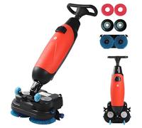 Tiuheyo Autolaveuse Industrielle sans Fil avec Deux brosses rotatives de 43 cm (17 Pouces), tête pivotante à 360° carrelage et béton.