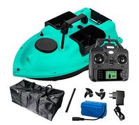 Tiuheyo Bateau amorceur de pêche télécommandé avec Lest de positionnement de 2 kg, Bleu, Batterie 5200 mAh